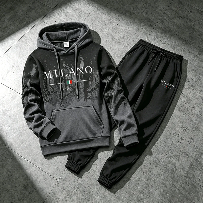Winter Clothing For - Splashed ink Men's Hoodie Tracksuit Casual