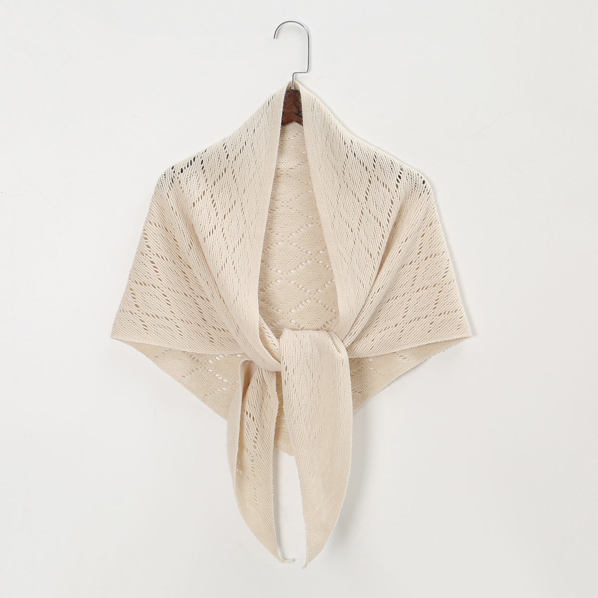 Winter Clothing Korea - Triangle Shape Striped hollow out shawl