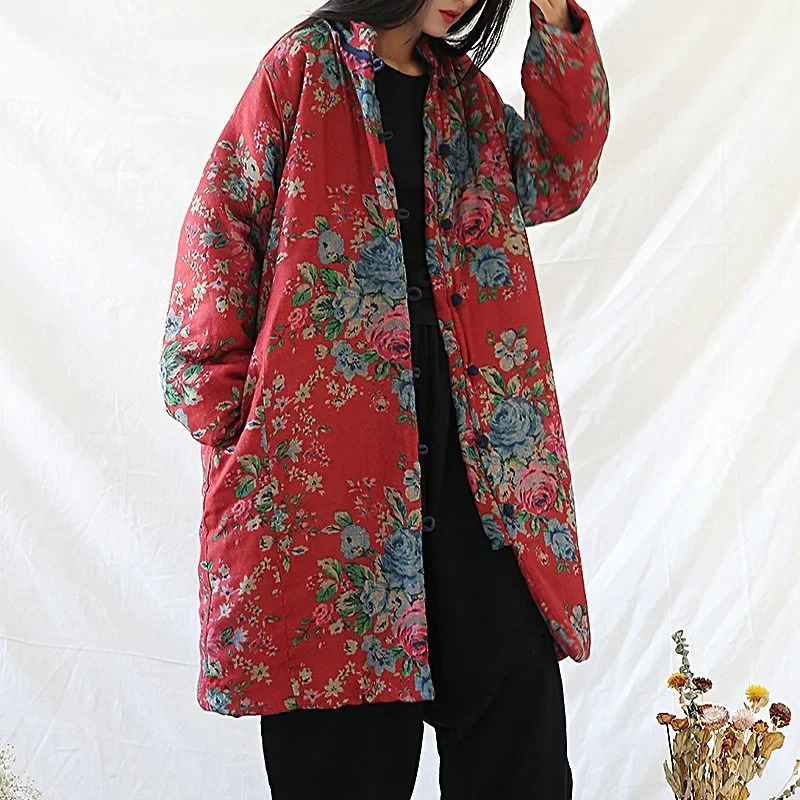 Winter Clothing For Woman - Chinese Style Clothing Warm Cotton Print