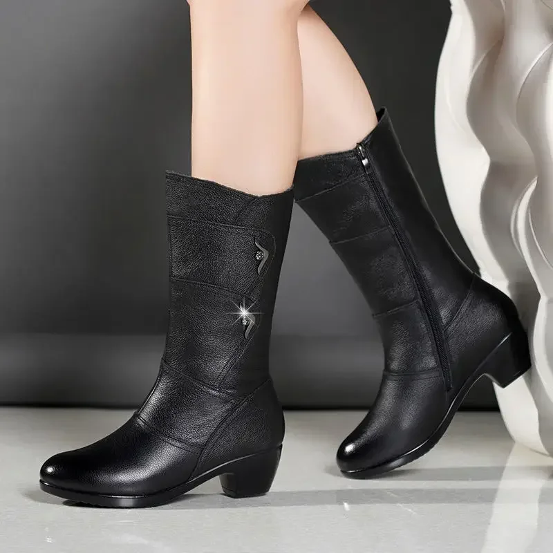 2024 Middle Boots Winter Women - огляд і ціна Winter Clothing Korea
