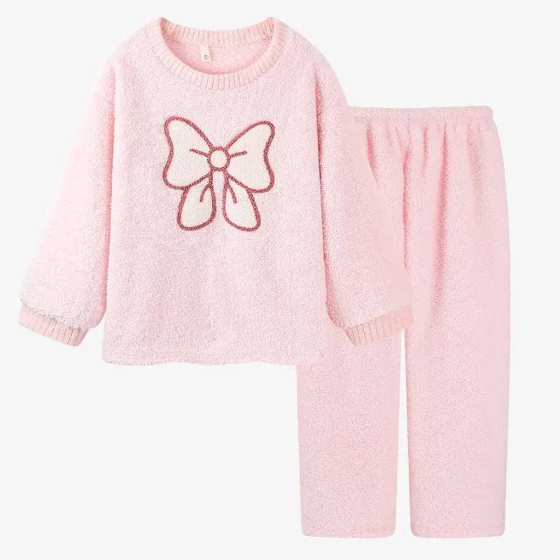 Pink Bowknot Pajamas Long Slee - огляд і ціна Winter Clothing For Woman