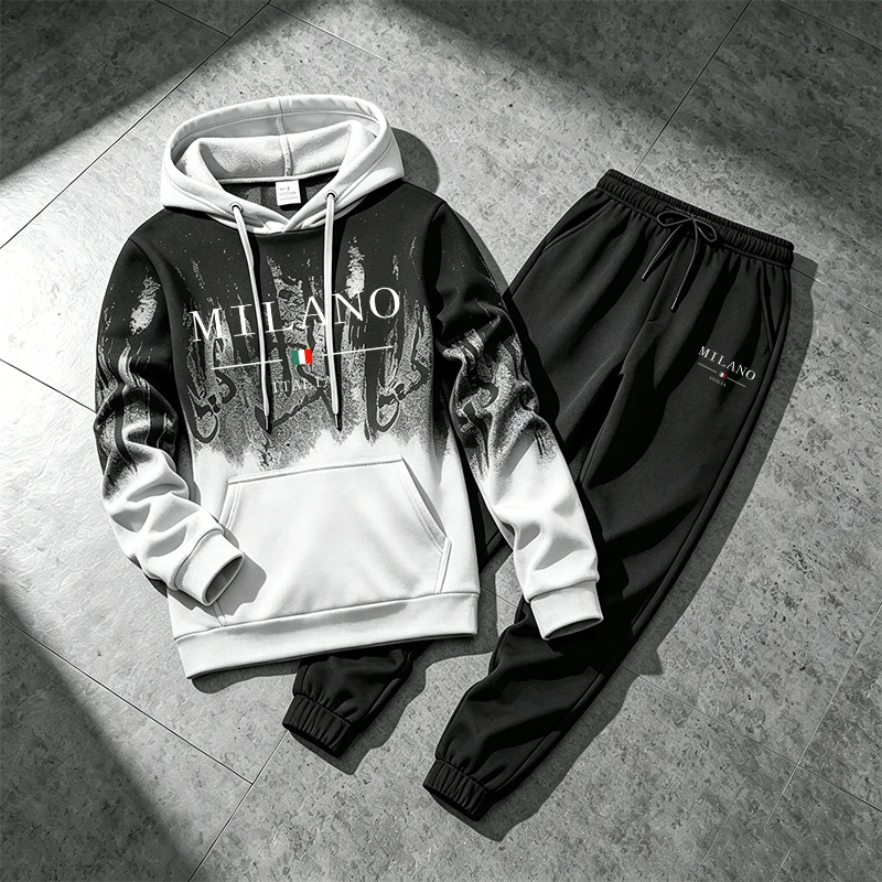 Splashed ink Men's Hoodie Trac - огляд і ціна Winter Clothing For