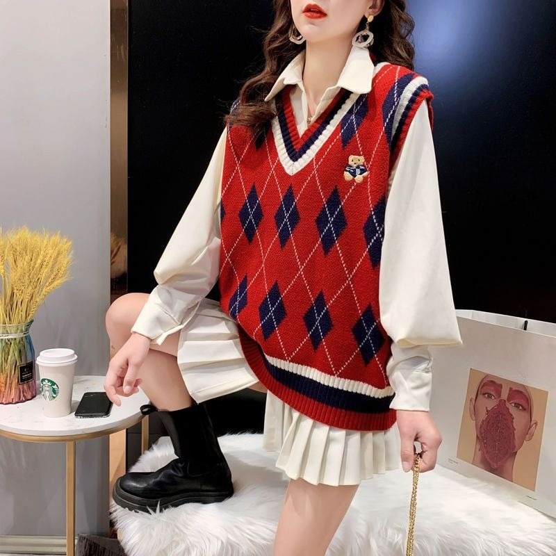 Red Knit Vests For Women Sleev - огляд і ціна Winter Clothing Offer