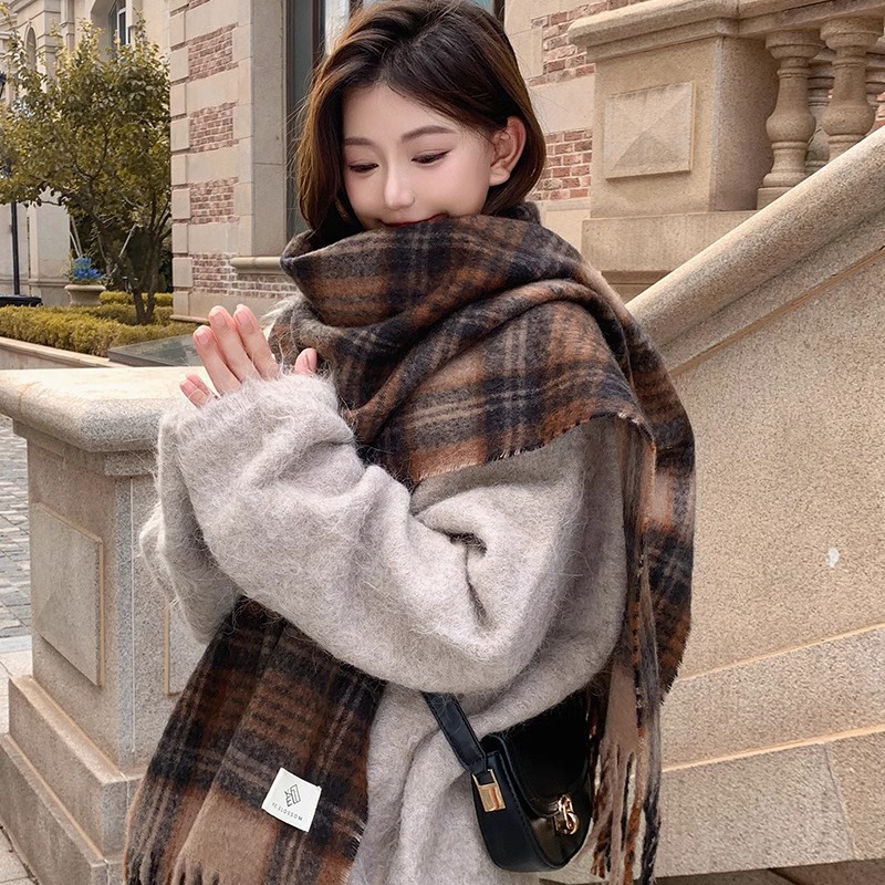 Purple Plaid Scarf Women's Aut - огляд і ціна Winter Clothing Korea