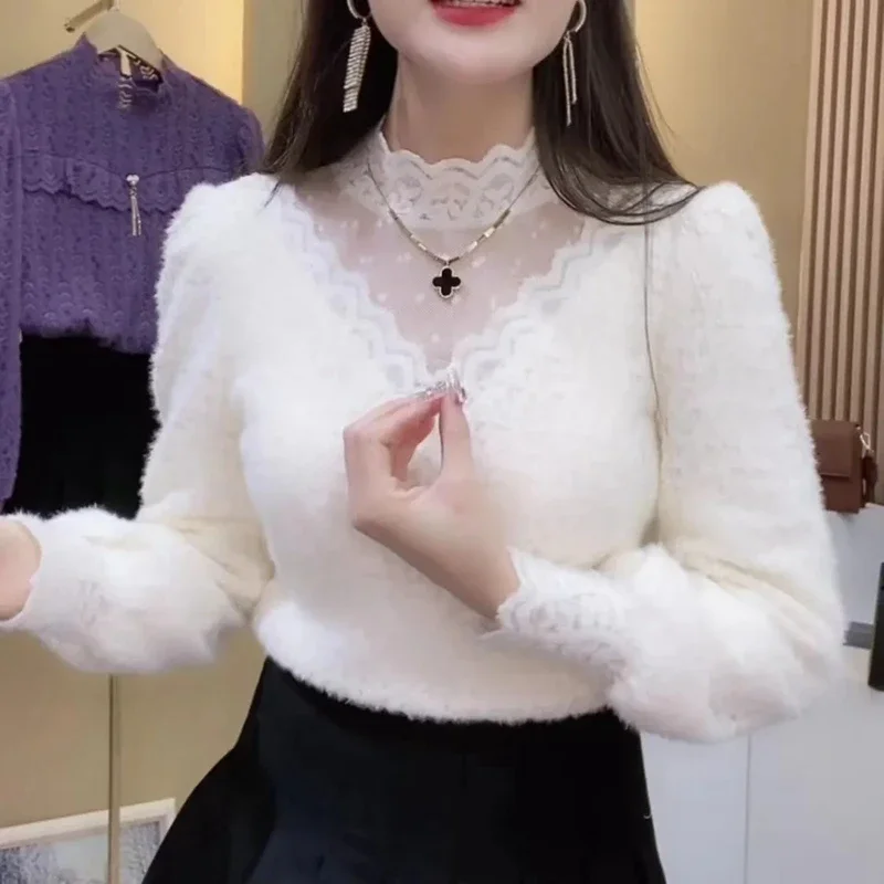 Autumn Winter Lace Tops Blouse - огляд і ціна Winter Clothing Factory Outlet