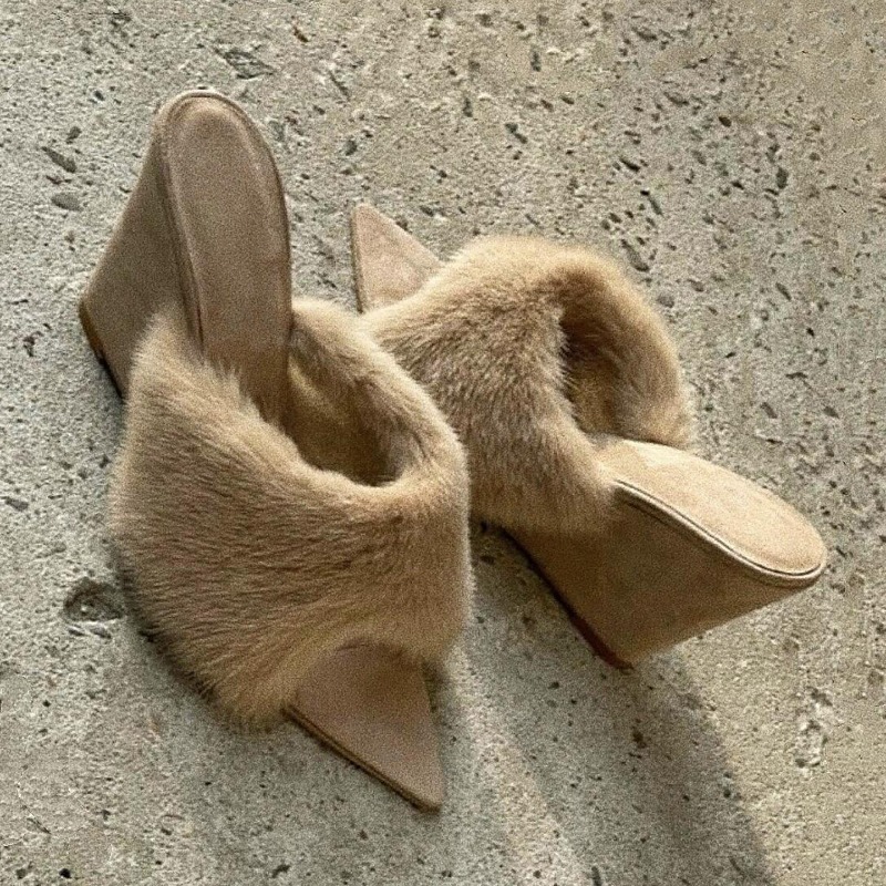 Fluffy Women Slippers Wedges P - огляд і ціна Winter Clothing For Woman