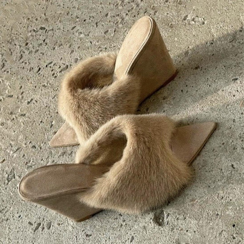 Fluffy Women Slippers Wedges P - огляд і ціна Winter Clothing For Woman