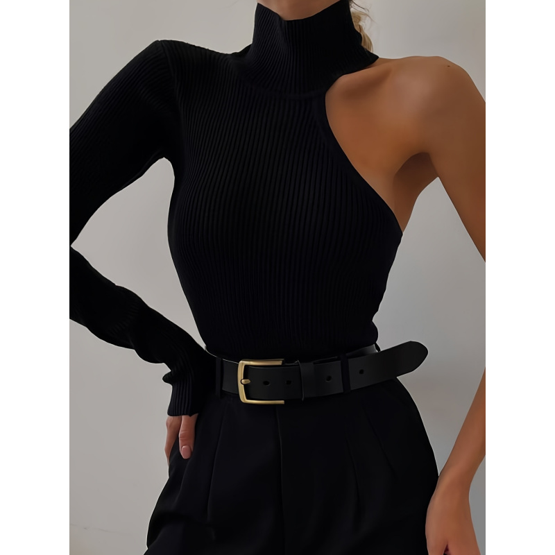 Solid Asymmetric One Shoulder  - огляд і ціна Winter Clothing For Woman