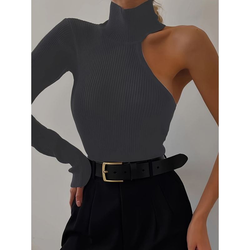 Solid Asymmetric One Shoulder  - огляд і ціна Winter Clothing For Woman