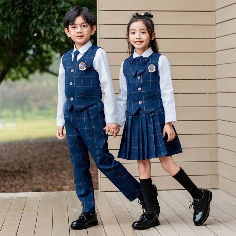 Kids British Plaid Vest Shirt  - огляд і ціна Winter Clothing Korea