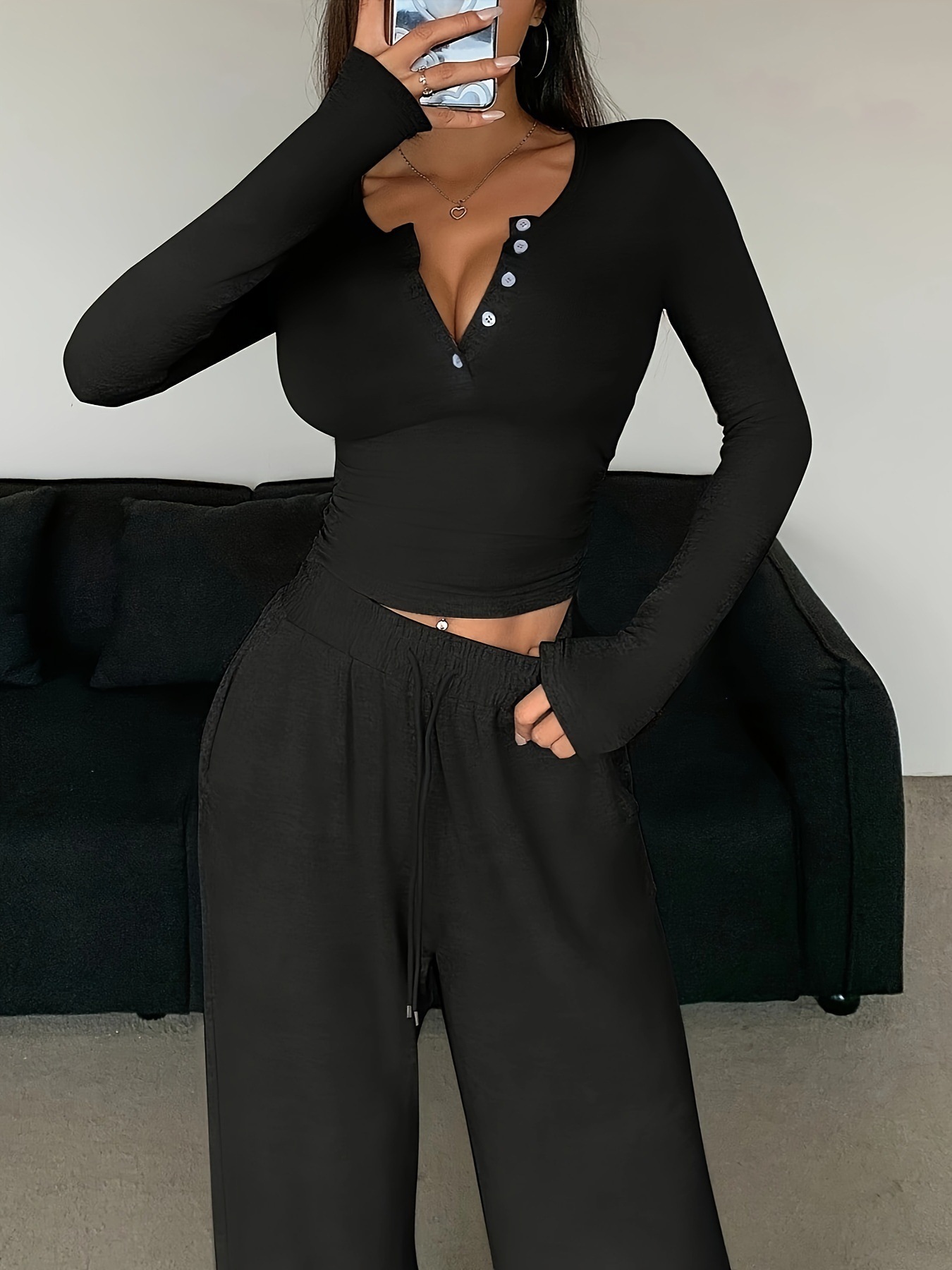Solid Color Pant Sets Autumn W - огляд і ціна Winter Clothing Factory Outlet