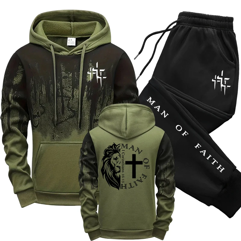 Man of Faith Pattern Men's Set - огляд і ціна Winter Clothing For