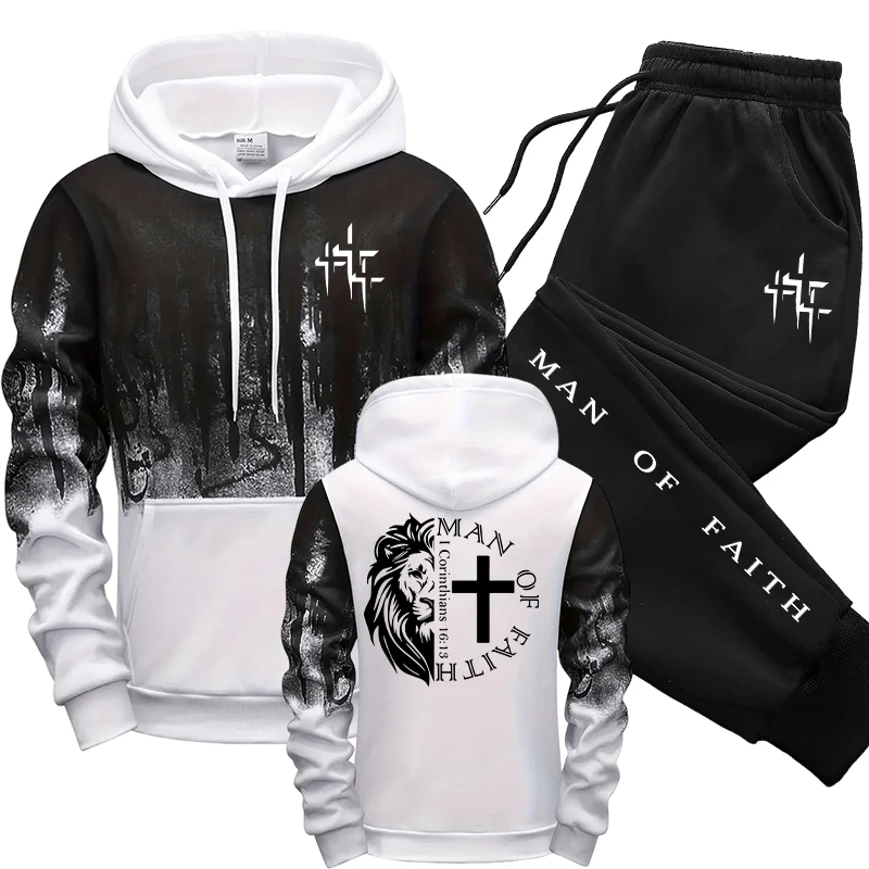Man of Faith Pattern Men's Set - огляд і ціна Winter Clothing For